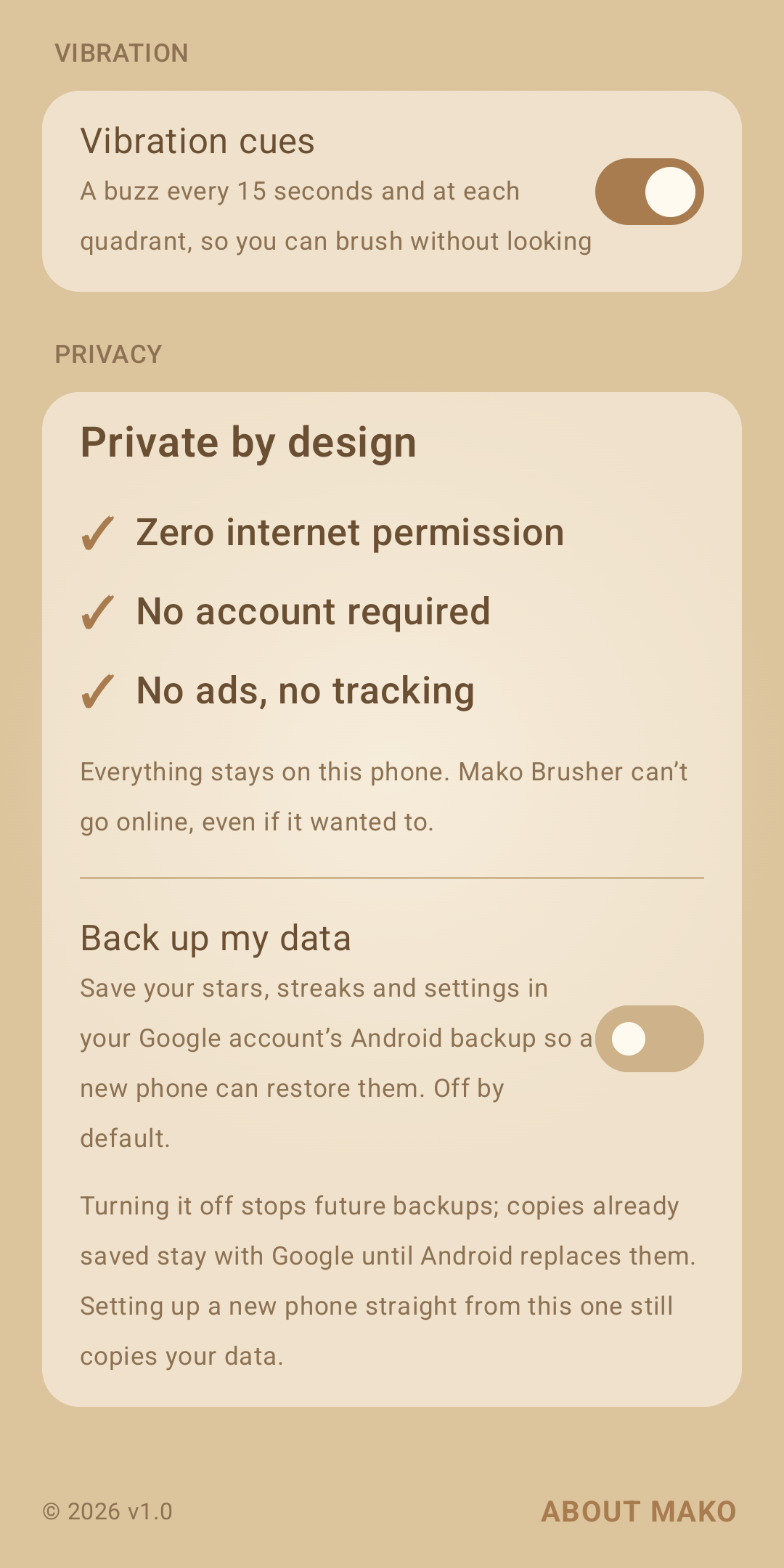 Mako Brusher: डिज़ाइन से ही प्राइवेट
