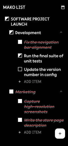 Mako List task states