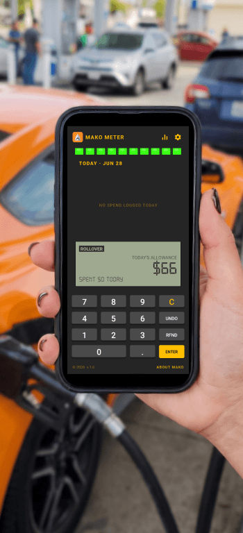 Aplicação Mako Meter num telemóvel