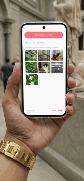 Mako Scrubber app on a phone