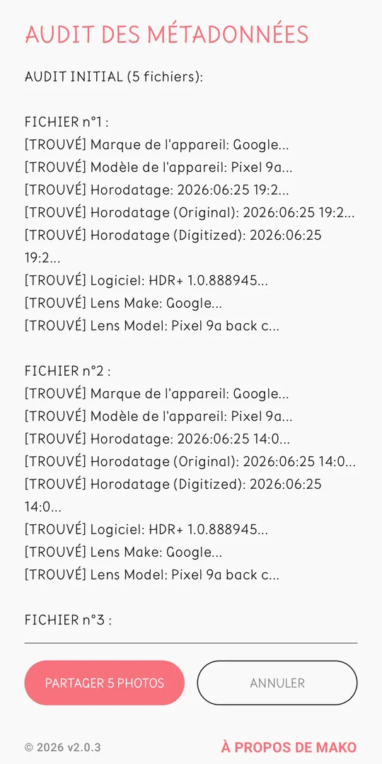 Rapport de nettoyage de Mako Scrubber